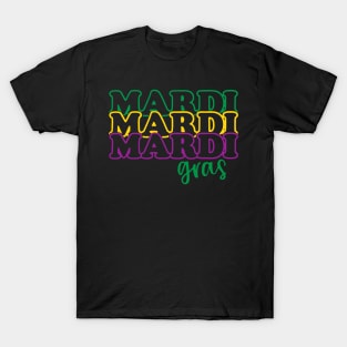 Retro Groovy Mardi Gras Costume New Orleans Carnival Parade T-Shirt